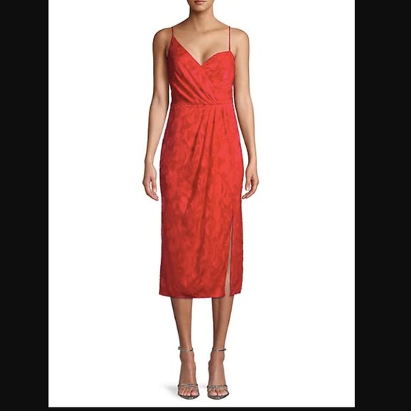 Monique Lhuillier Asymmetric Midi Dress NWT
